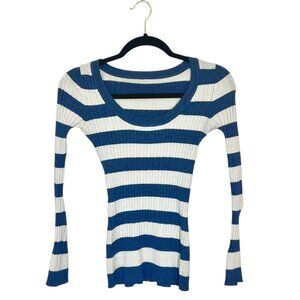 Y2k Bluewhite‎ Striped Long Sleeve
